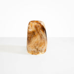Dinosaur Designs Large Pebble Vase in Light Horn — handcrafted marbled brown, cream and clear resin vase with smooth rounded pebble form and narrow opening