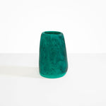 Dinosaur Designs Large Pebble Vase in Mineral Swirl — handcrafted marbled teal and transparent resin vase with smooth rounded pebble form and narrow opening