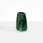 Dinosaur Designs Large Pebble Vase in Moss — handcrafted marbled green resin vase with smooth rounded pebble form and narrow opening