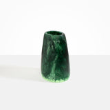 Dinosaur Designs Large Pebble Vase in Moss — handcrafted marbled green resin vase with smooth rounded pebble form and narrow opening