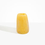 Dinosaur Designs Large Pebble Vase in Pollen — handcrafted marbled yellow and transparent resin vase with smooth rounded pebble form and narrow opening
