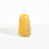Dinosaur Designs Large Pebble Vase in Pollen — handcrafted marbled yellow and transparent resin vase with smooth rounded pebble form and narrow opening