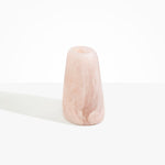 Dinosaur Designs Large Pebble Vase in Rose Swirl — handcrafted marbled pink and transparent resin vase with smooth rounded pebble form and narrow opening