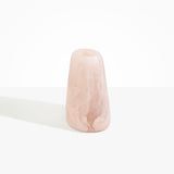 Dinosaur Designs Large Pebble Vase in Rose Swirl — handcrafted marbled pink and transparent resin vase with smooth rounded pebble form and narrow opening