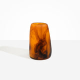 Dinosaur Designs Large Pebble Vase in Tortoise — handcrafted marbled amber and black resin vase with smooth rounded pebble form and narrow opening