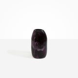 Dinosaur Designs Medium Pebble Vase in Dark Plum — handcrafted marbled dark purple and lilac resin vase with smooth rounded pebble form and narrow opening