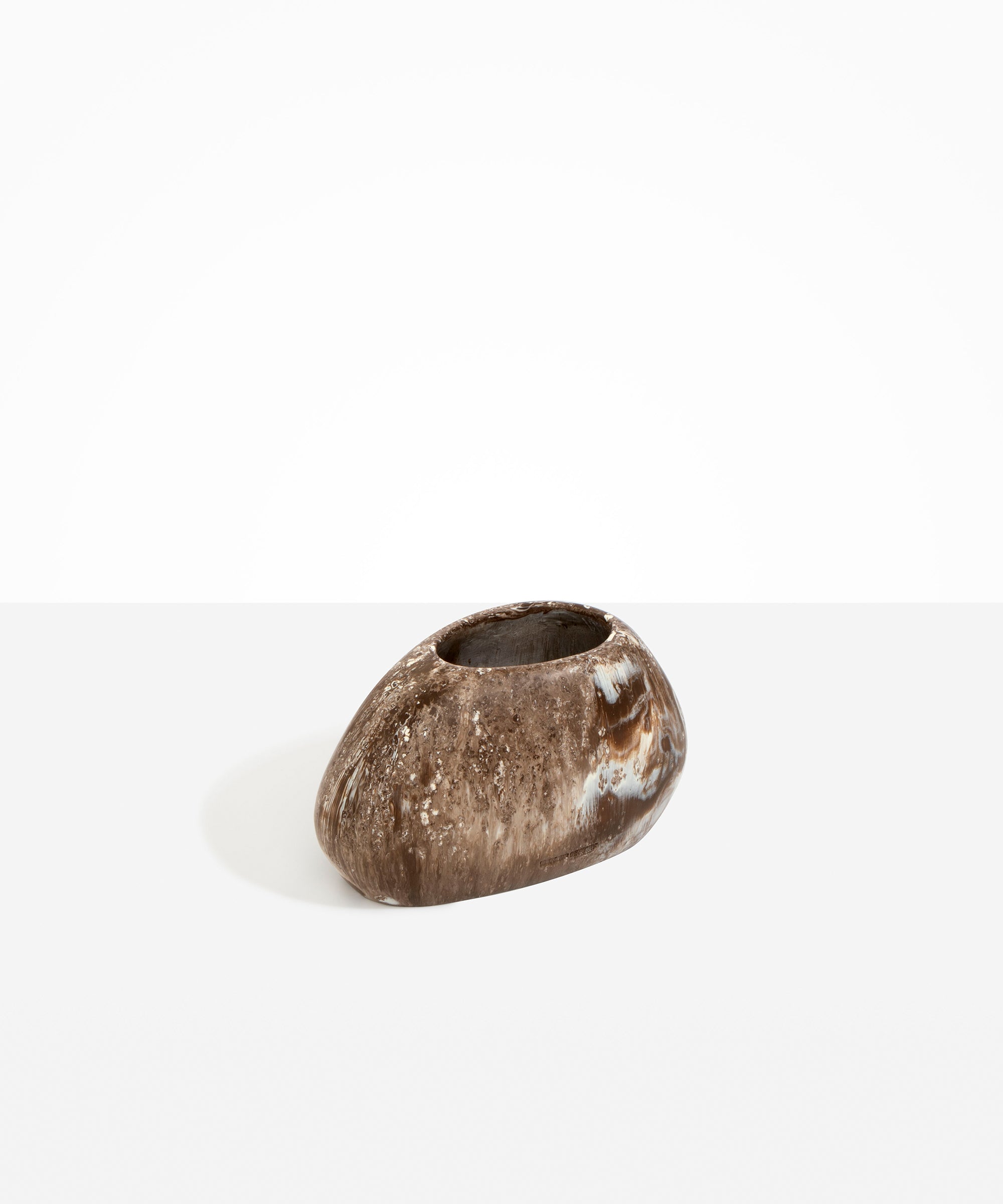 Dinosaur Designs VASRCKOVL Oval Rock Vase CAPPUCINO.