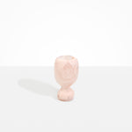 Dinosaur Designs Small Rockpool Vase in Rose Swirl — handcrafted marbled dusty pink resin vase with rounded bulbous body and small spherical pedestal base