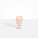 Dinosaur Designs Small Rockpool Vase in Rose Swirl — handcrafted marbled dusty pink resin vase with rounded bulbous body and small spherical pedestal base