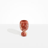 Dinosaur Designs Small Rockpool Vase in Rust — handcrafted marbled terracotta red and cream resin vase with rounded bulbous body and small spherical pedestal base