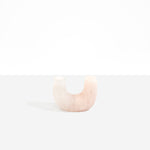 Dinosaur Designs Mini Branch Vase in Rose Swirl — marbled dusty pink resin decorative vase with chunky U-shaped arch form and twin openings