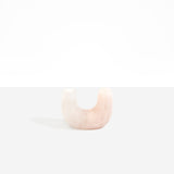 Dinosaur Designs Mini Branch Vase in Rose Swirl — marbled dusty pink resin decorative vase with chunky U-shaped arch form and twin openings