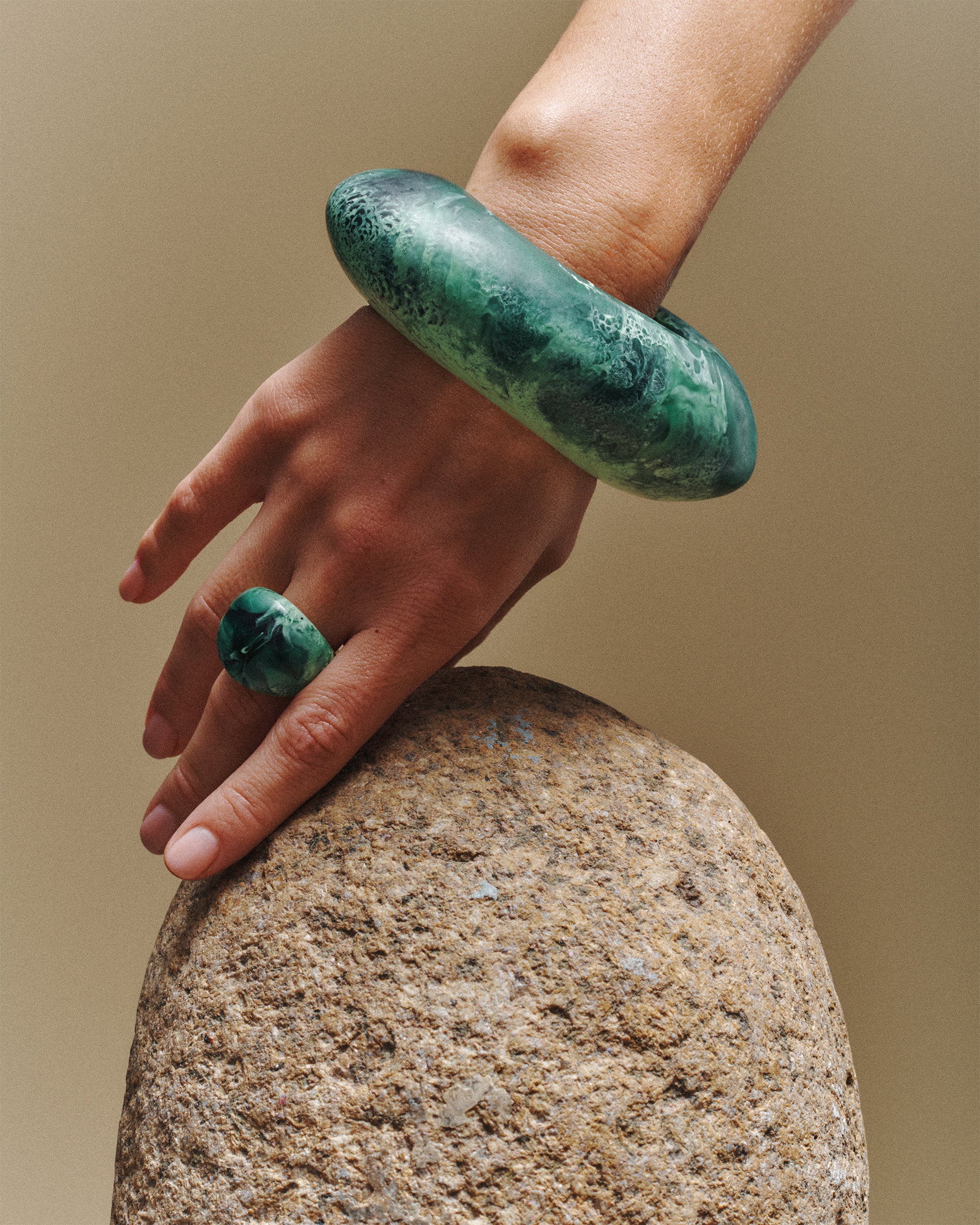 Horn Ring Black Moss SML - Dinosaur Designs main image 1