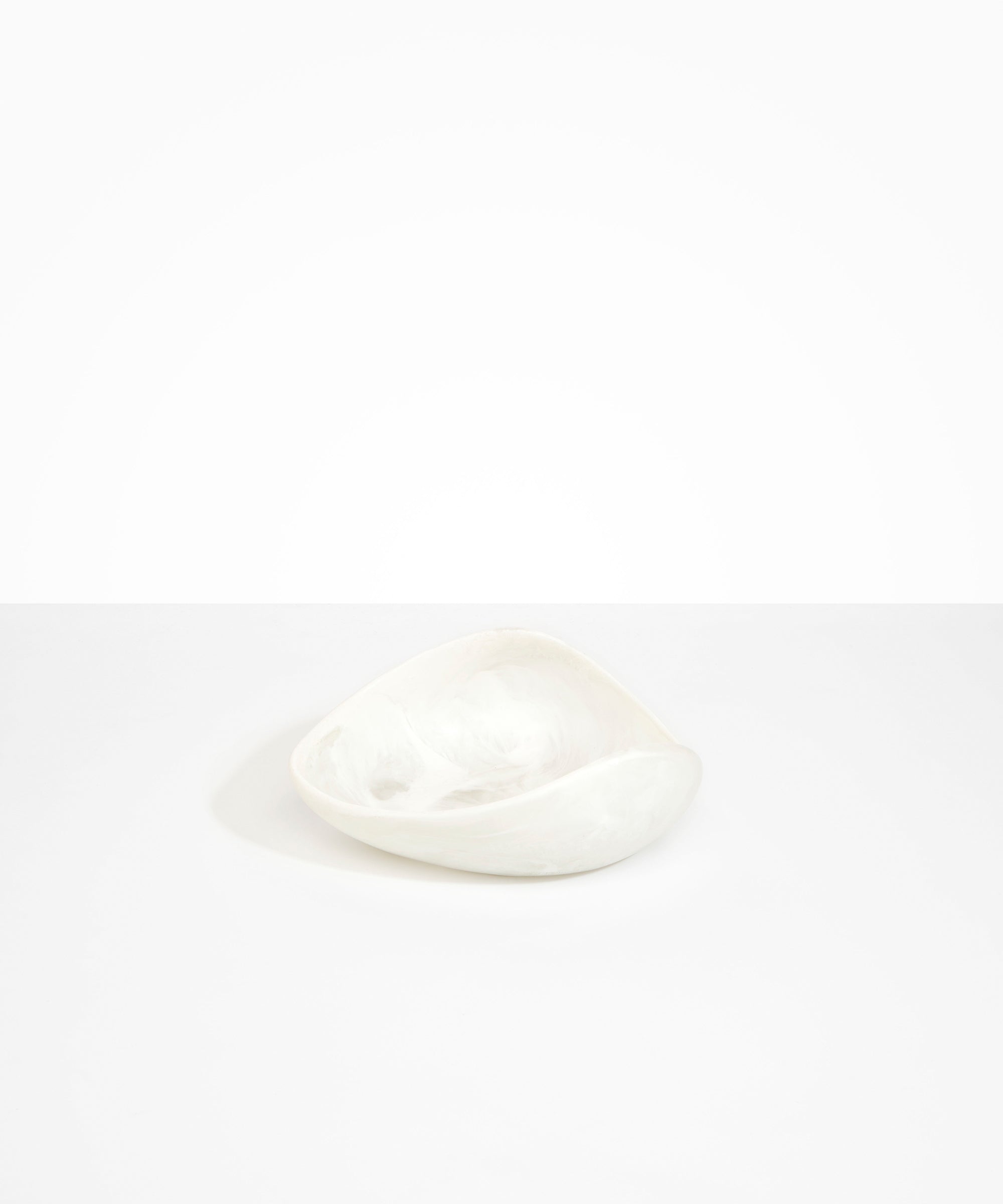 Dinosaur Designs Small Leaf Bowl in Chalk Swirl Colour resin