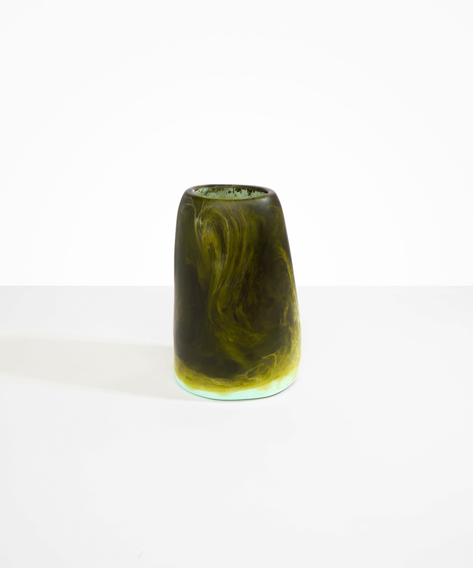 Dinosaur Designs Large Pebble Vase in Malachite Colour resin