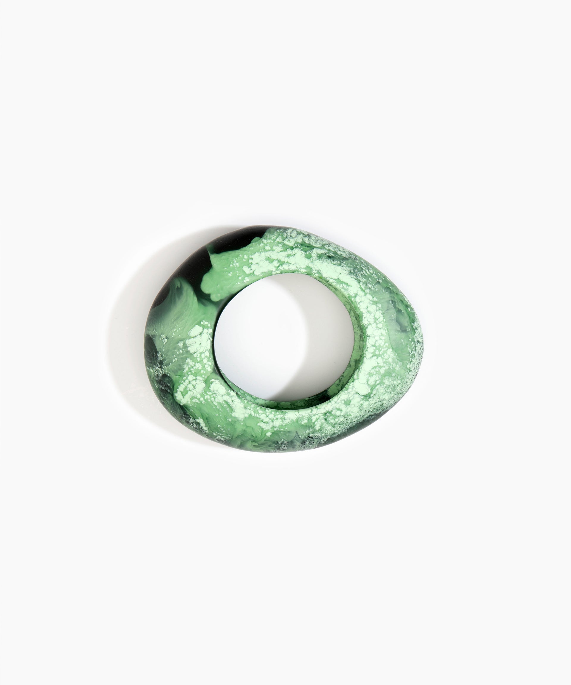 Dinosaur Designs Large Rock Bangle Jewelry in Moss Colour resin with Wide Fit