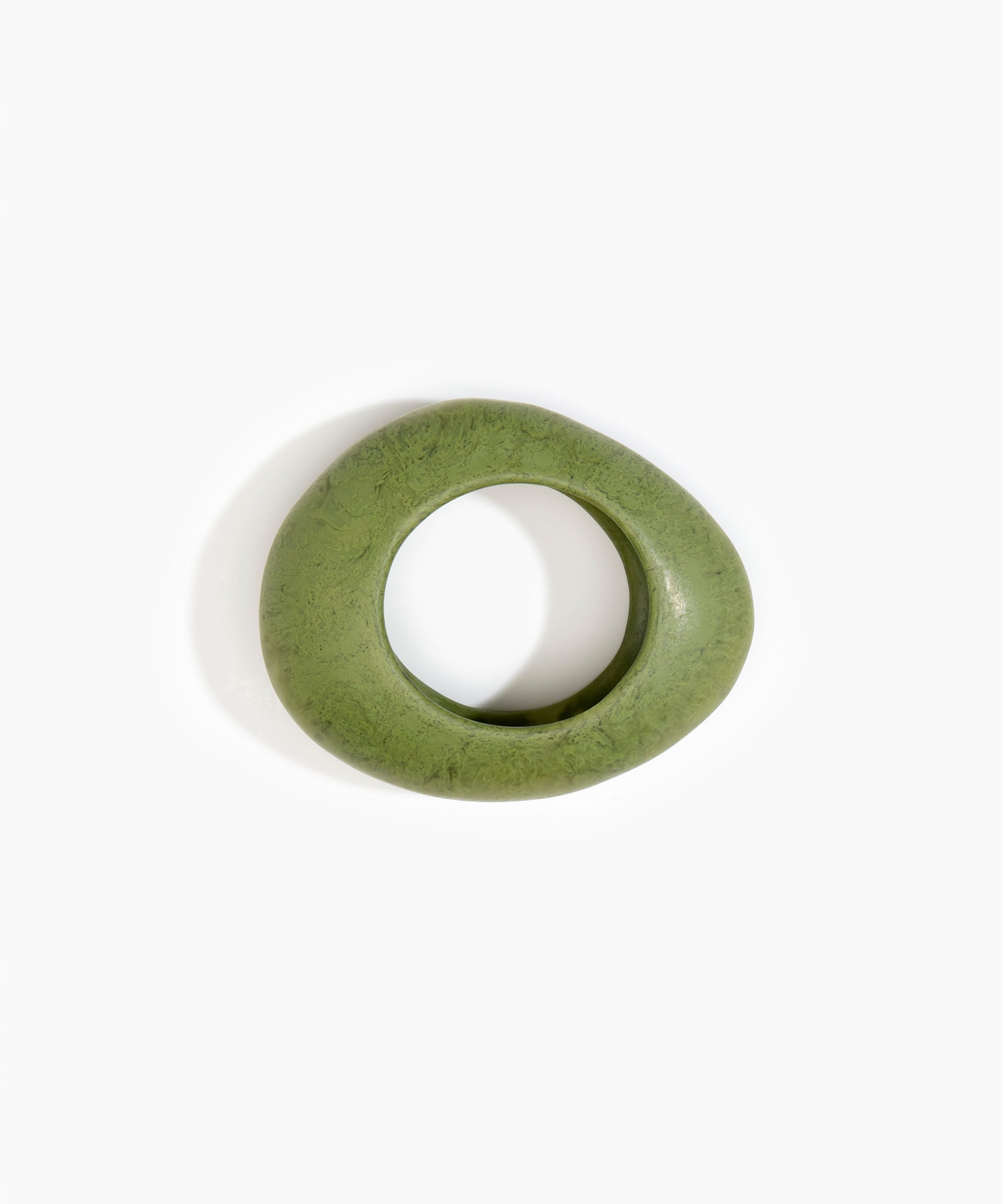 Dinosaur Designs Large Rock Bangle Jewelry in Olive Colour resin with Wide Fit