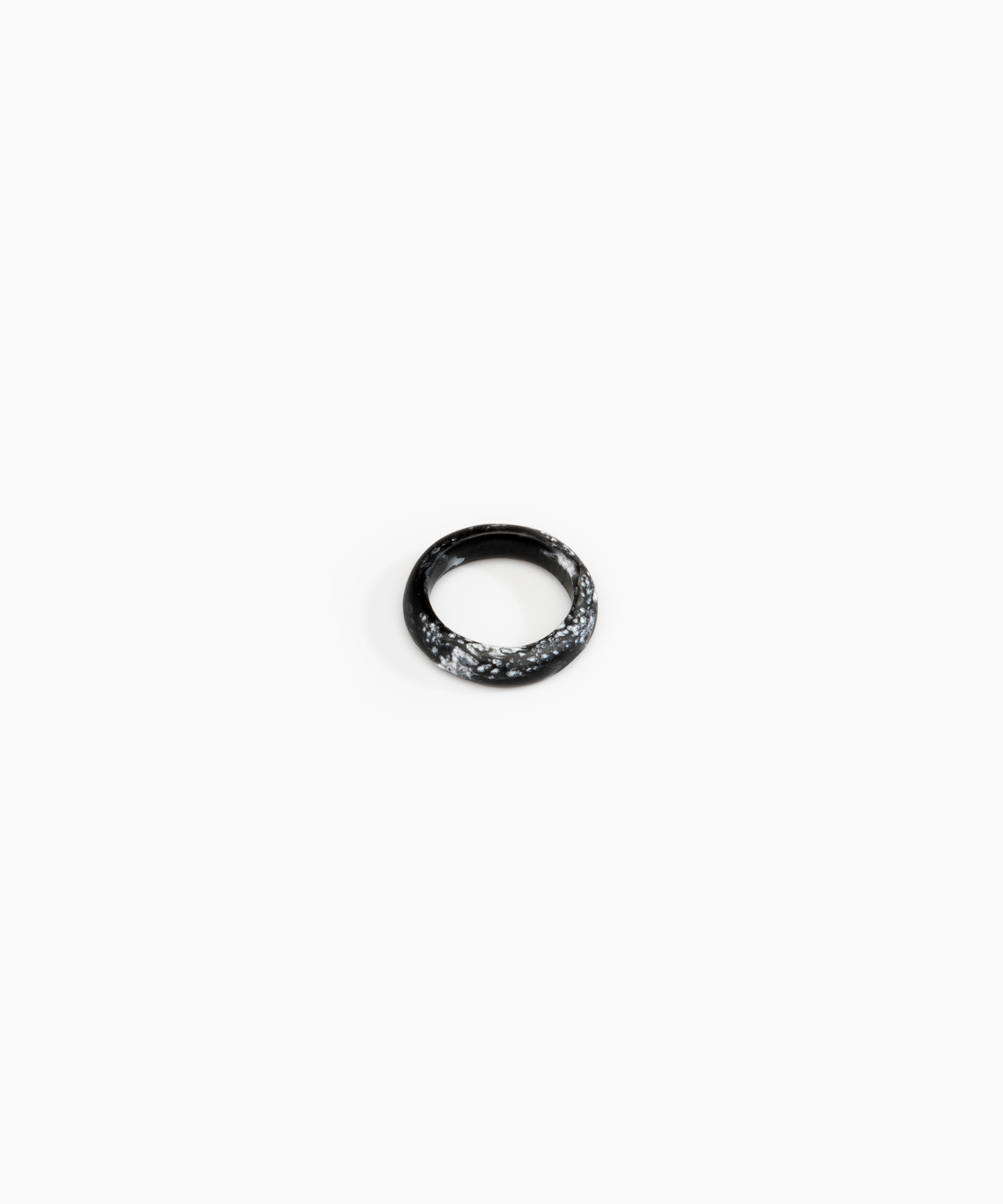 Dinosaur Designs Modern Tribal Band Ring Rings in Black Marble Colour resin with Regular Fit