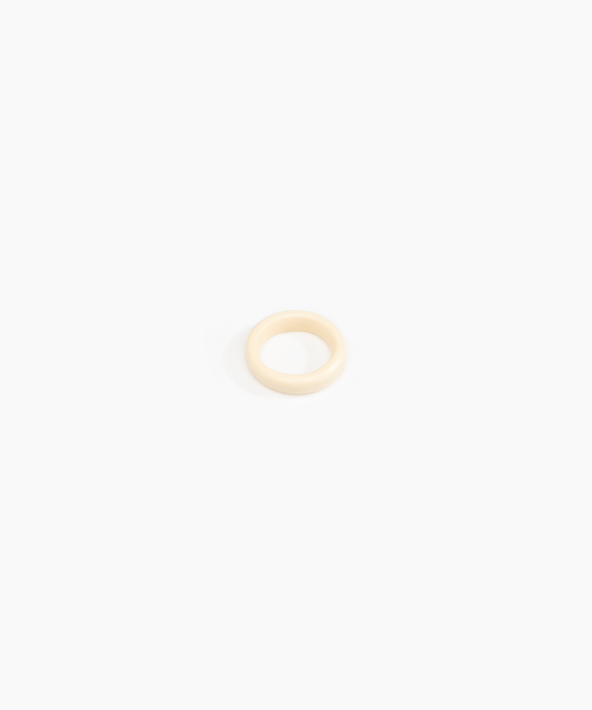 Dinosaur Designs Modern Tribal Band Ring Rings in Cream Colour resin with Regular Fit