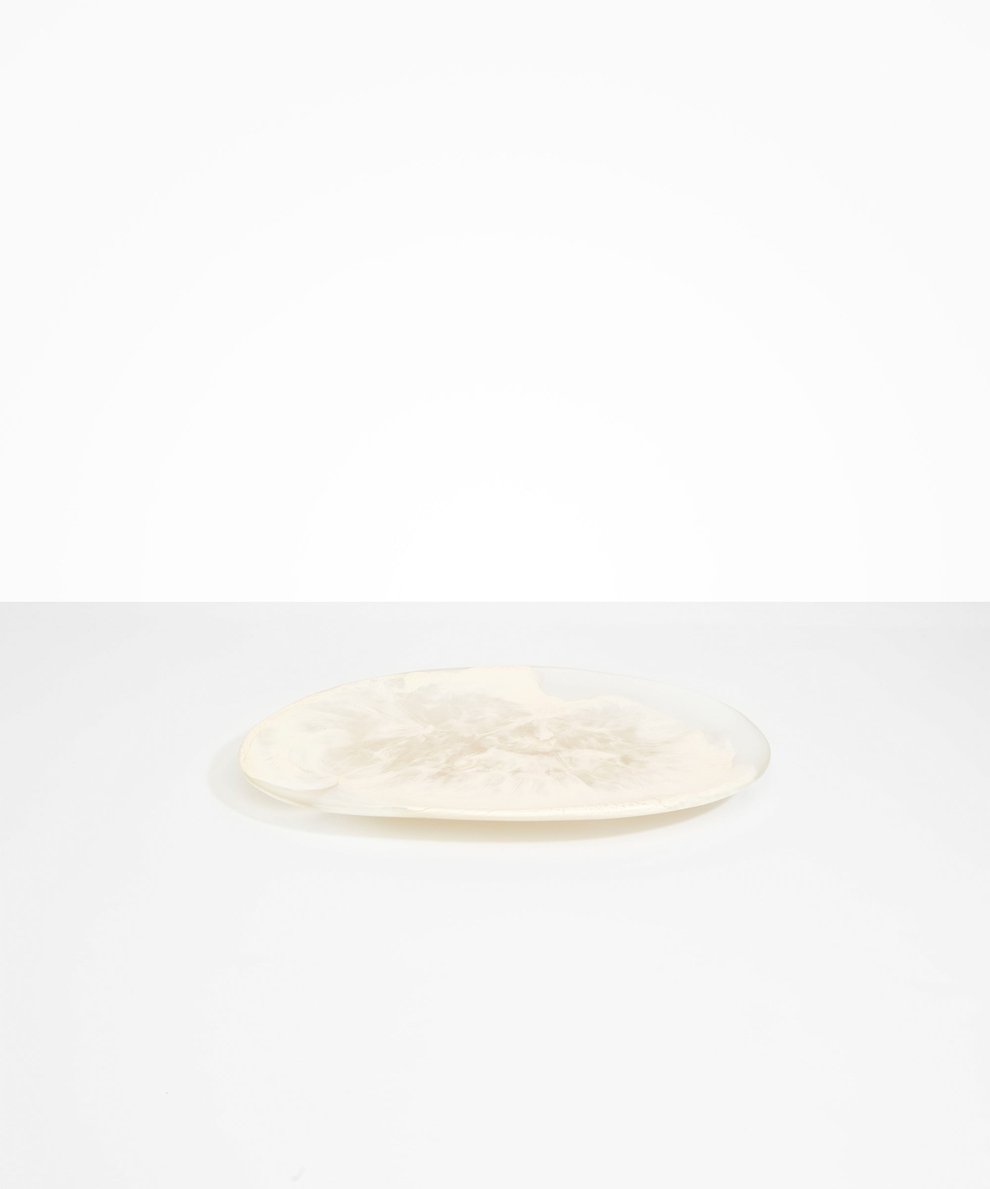 Dinosaur Designs Large Temple Platter in Chalk Swirl Colour resin..