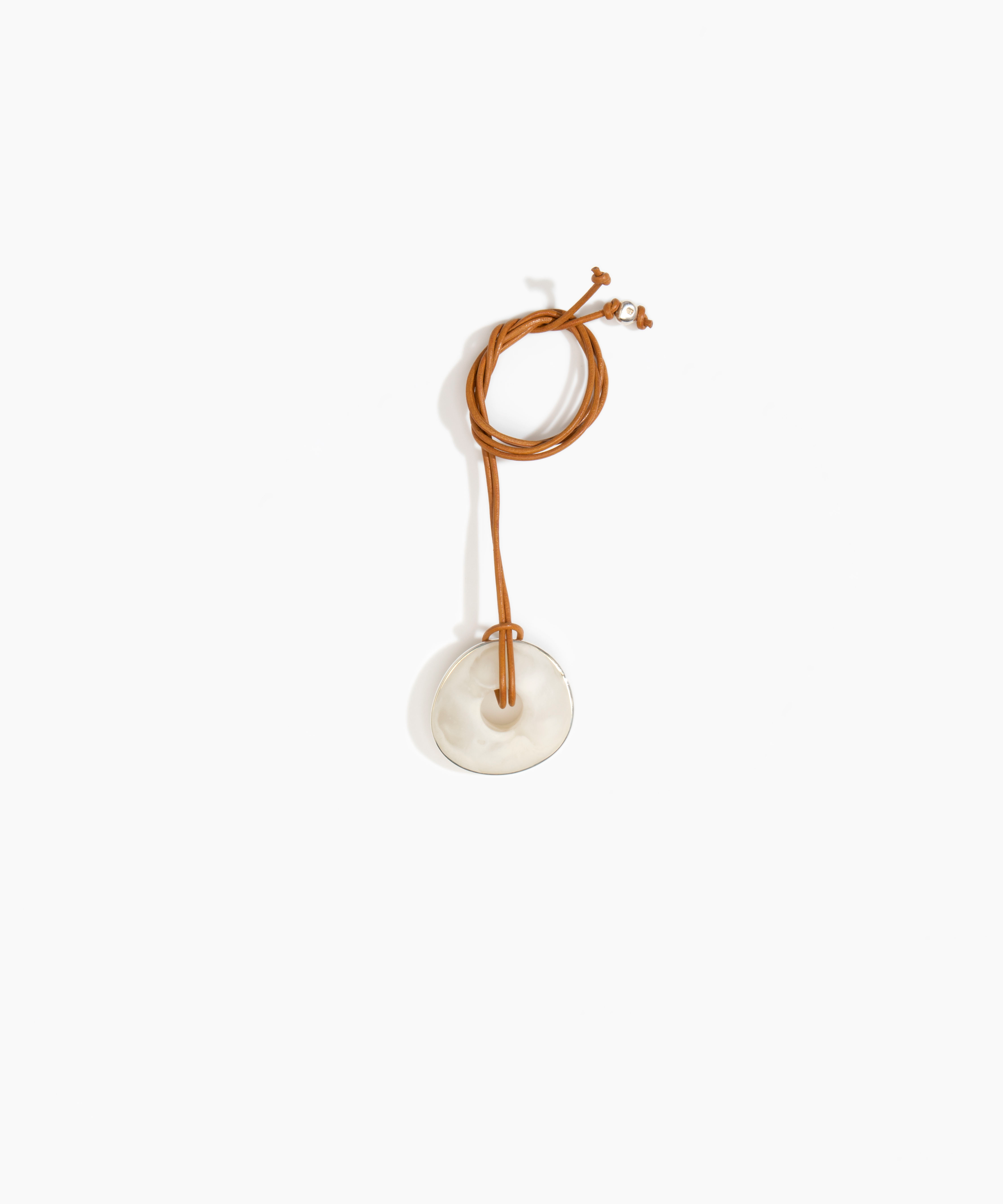 Dinosaur Designs Drift Pendant Necklaces in Chalk Swirl Colour resin with Silver-Plated Brass Material