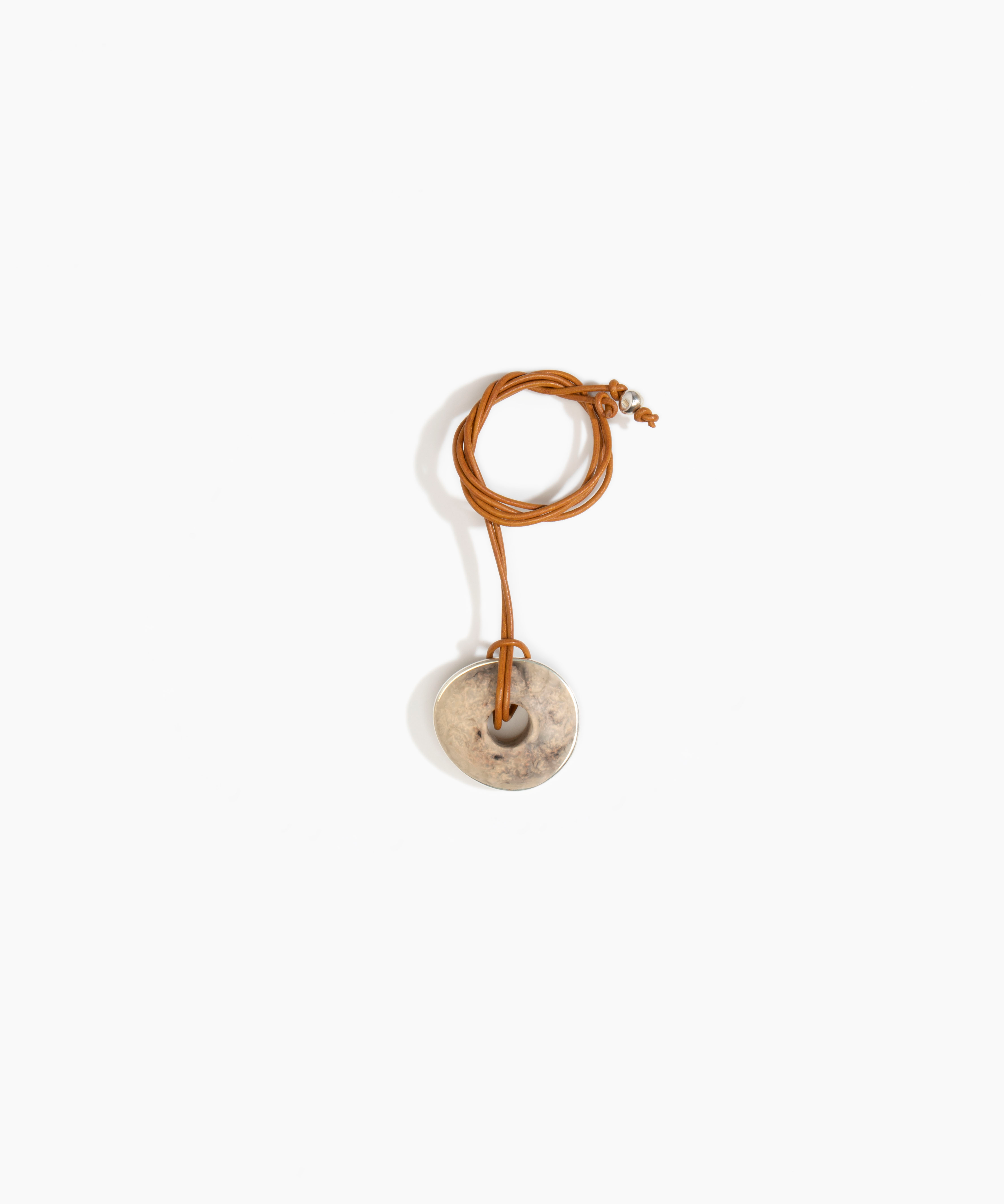 Dinosaur Designs Drift Pendant Necklaces in Sandy Pearl Colour resin with Silver-Plated Brass Material