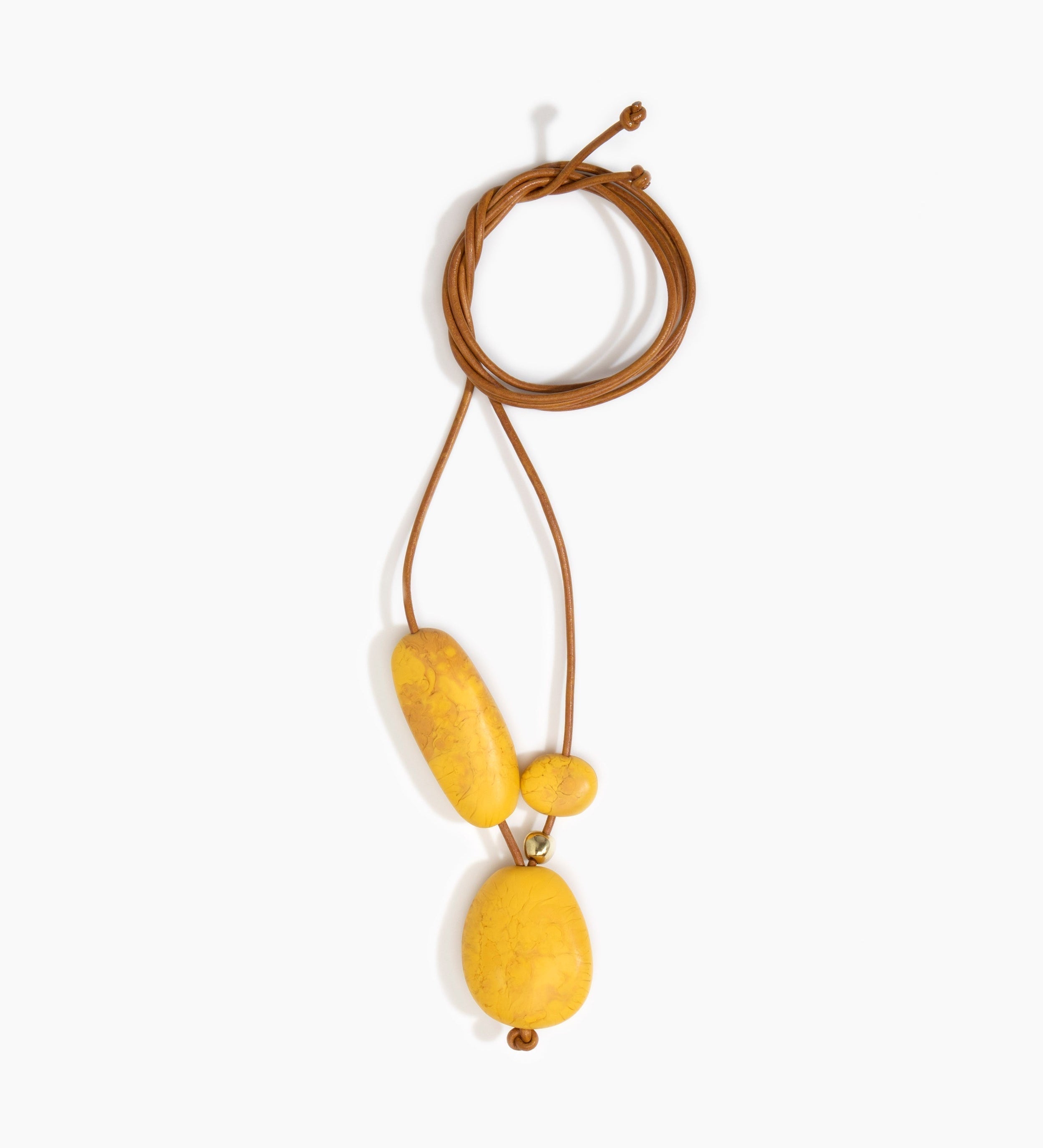 Dinosaur Designs Rock Cluster Pendant Necklaces in Honeycomb Colour resin with Nano-Coated Brass Bead Material