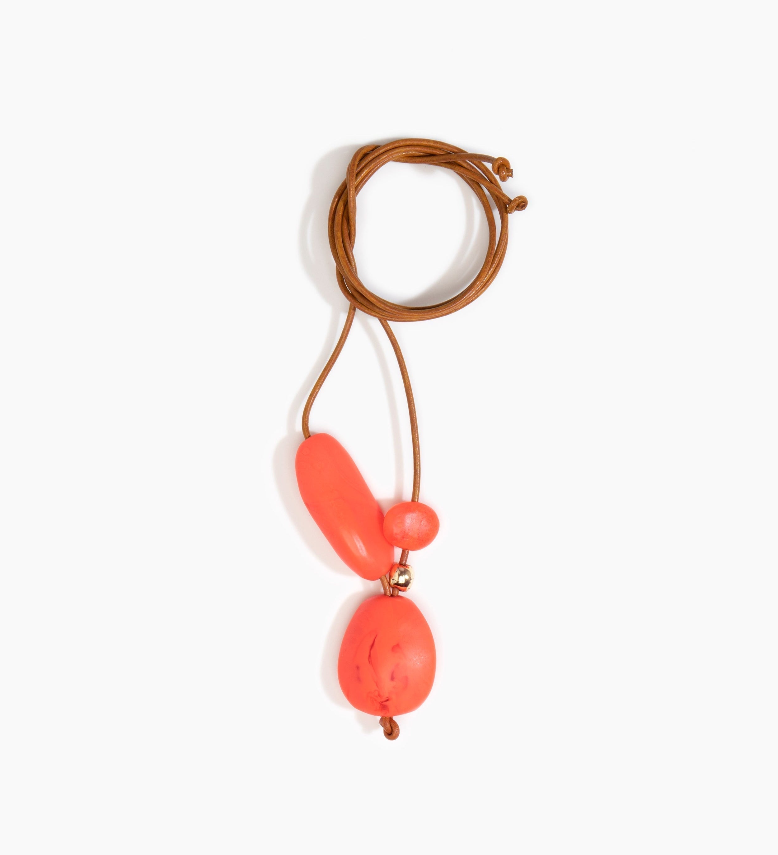 Dinosaur Designs Rock Cluster Pendant Necklaces in Lychee Colour resin with Nano-Coated Brass Bead Material