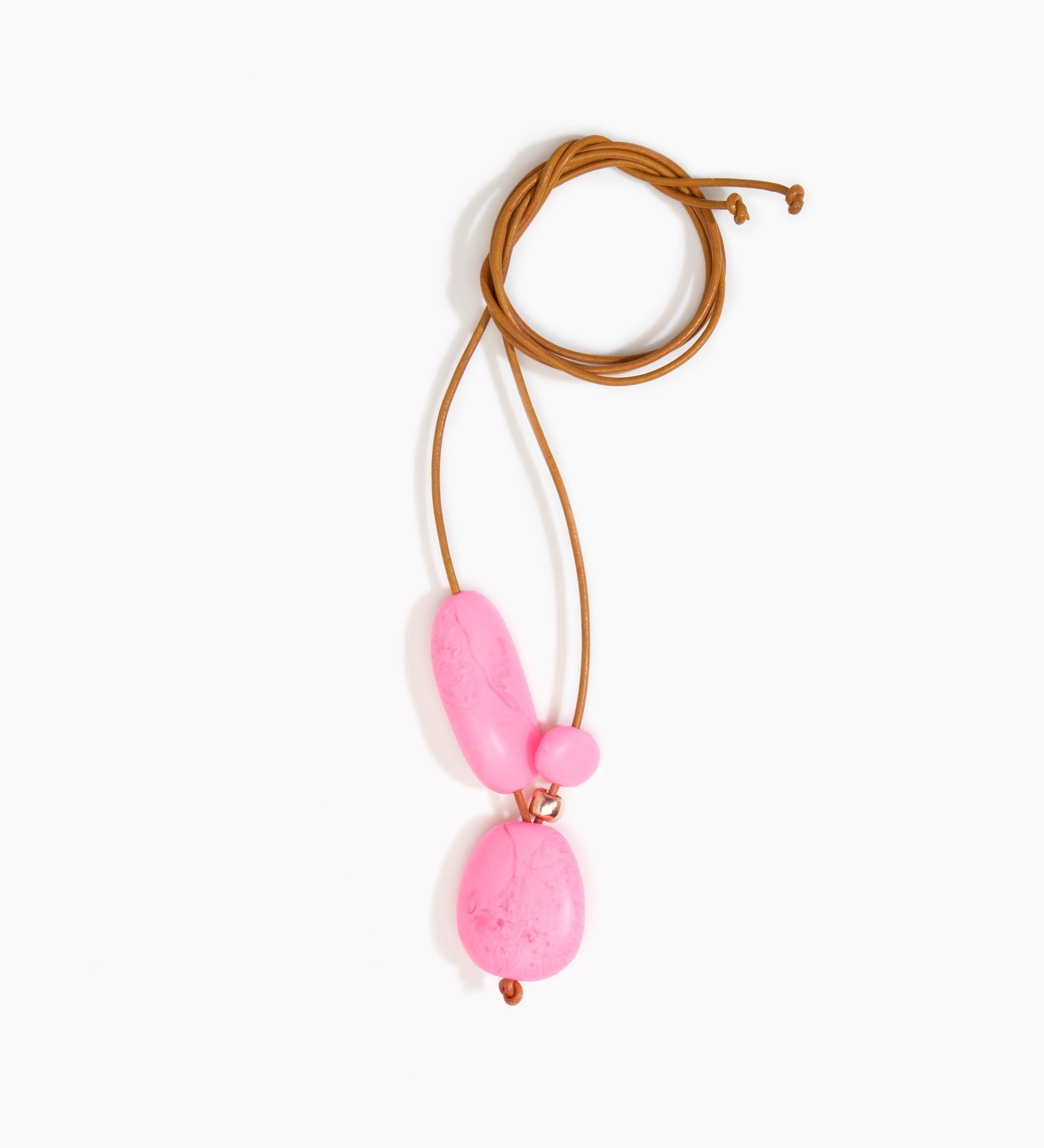 Dinosaur Designs Rock Cluster Pendant Necklaces in Parakeet Colour resin with Nano-Coated Brass Bead Material