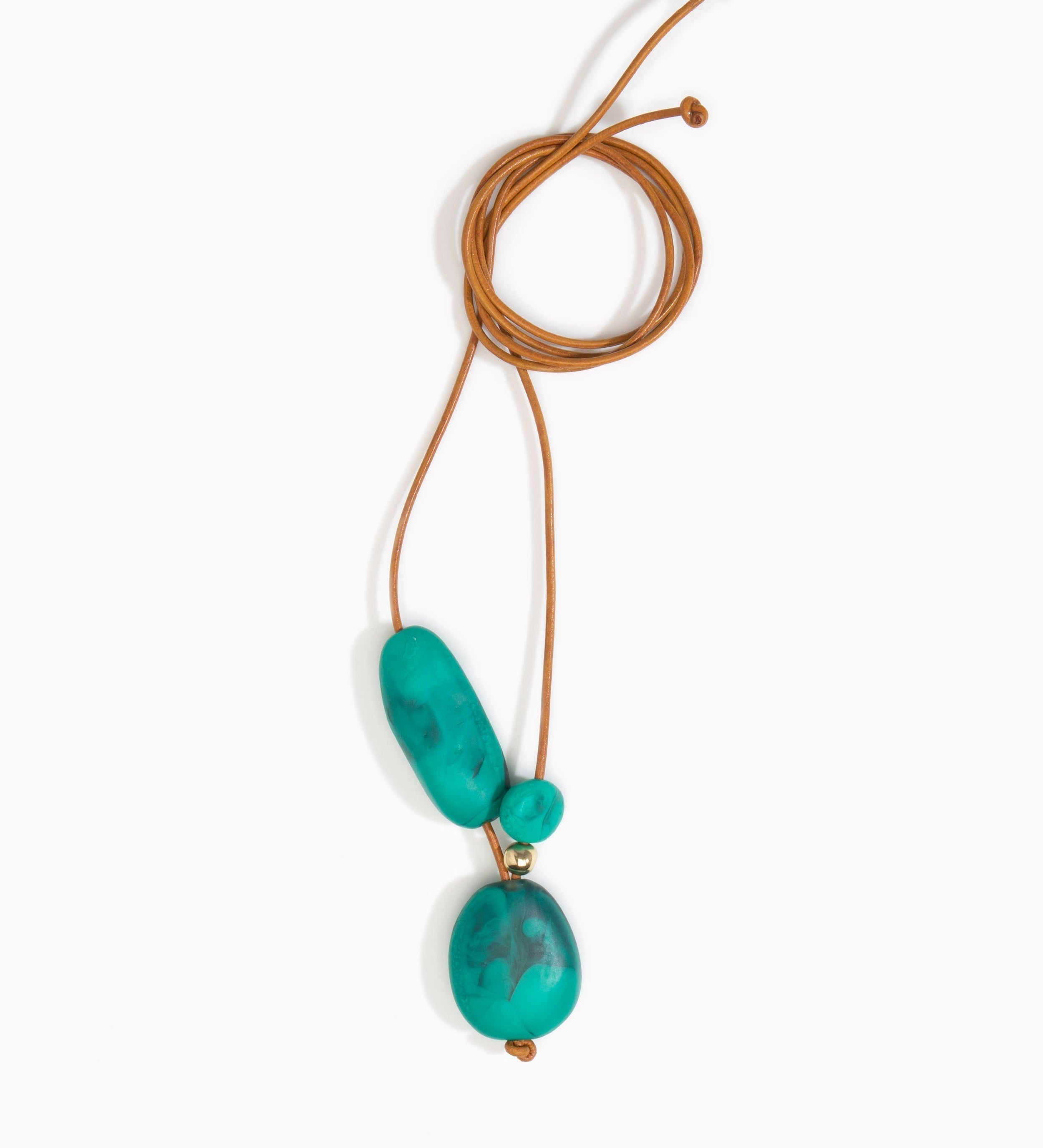 Dinosaur Designs Rock Cluster Pendant Necklaces in Mineral Swirl Colour resin with Nano-Coated Brass Bead Material