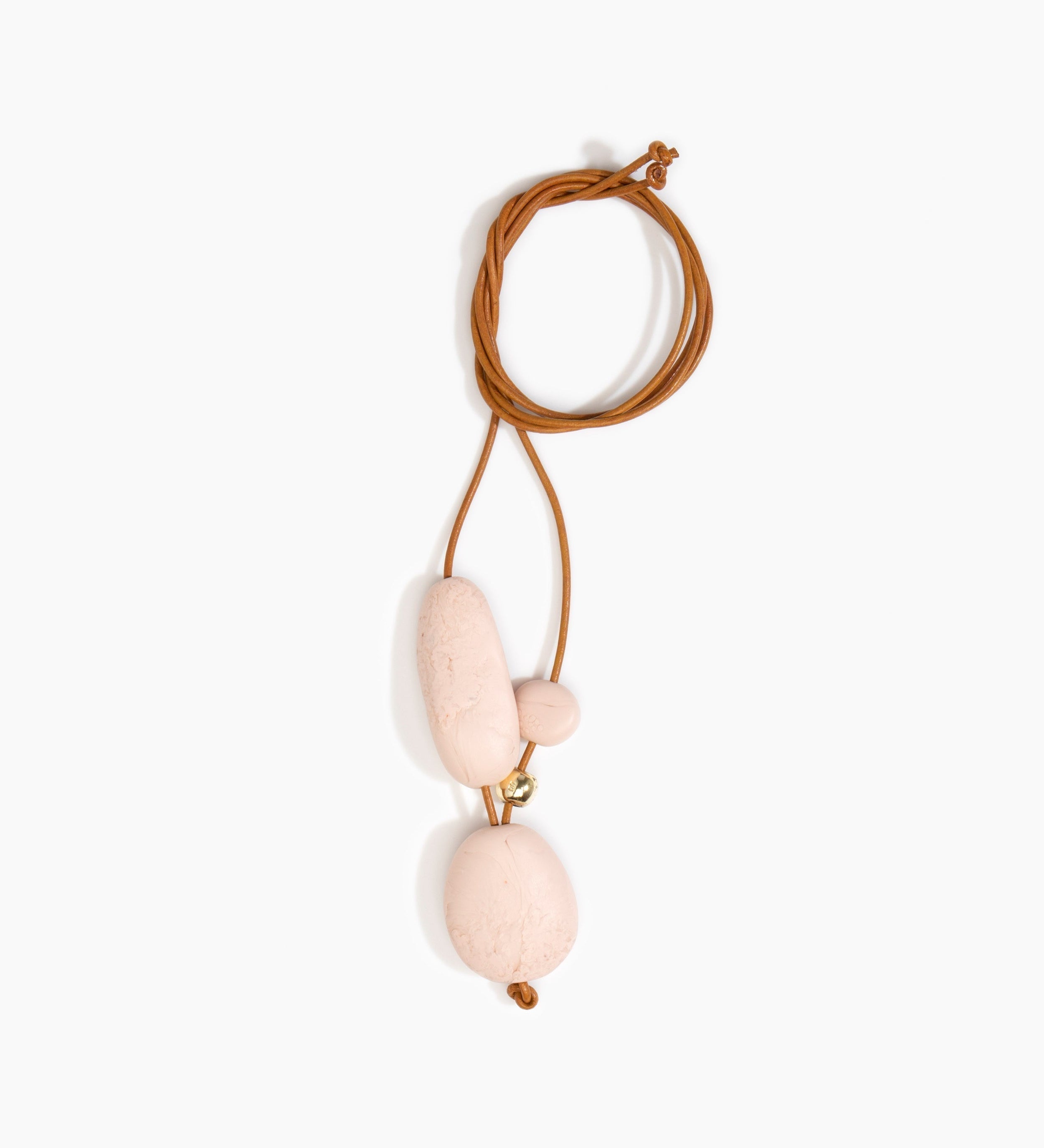 Dinosaur Designs Rock Cluster Pendant Necklaces in Rose Swirl Colour resin with Nano-Coated Brass Bead Material