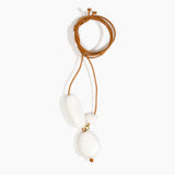 Dinosaur Designs Rock Cluster Pendant Necklaces in Snow Swirl Colour resin with Nano-Coated Brass Bead Material