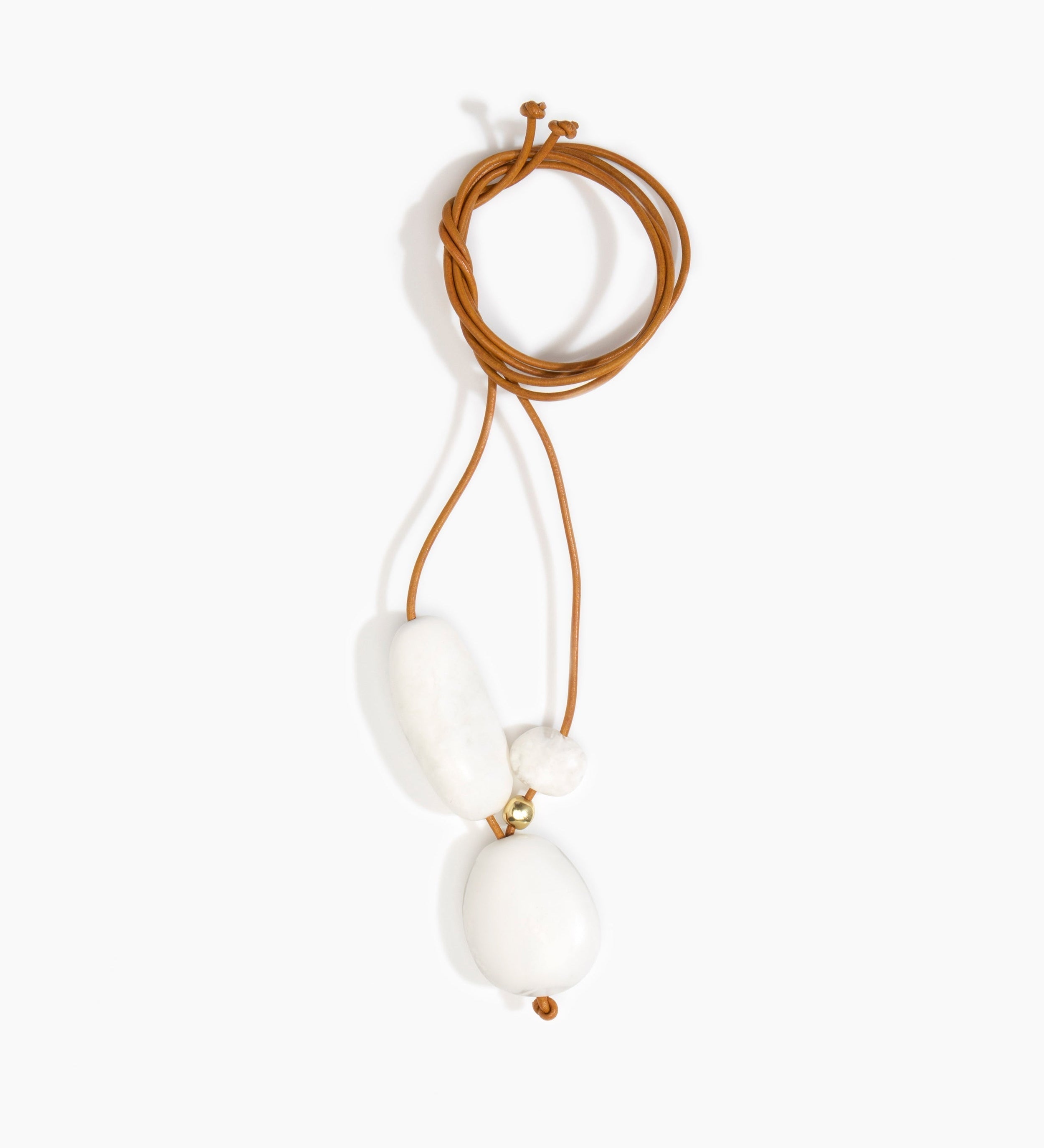 Dinosaur Designs Rock Cluster Pendant Necklaces in Snow Swirl Colour resin with Nano-Coated Brass Bead Material
