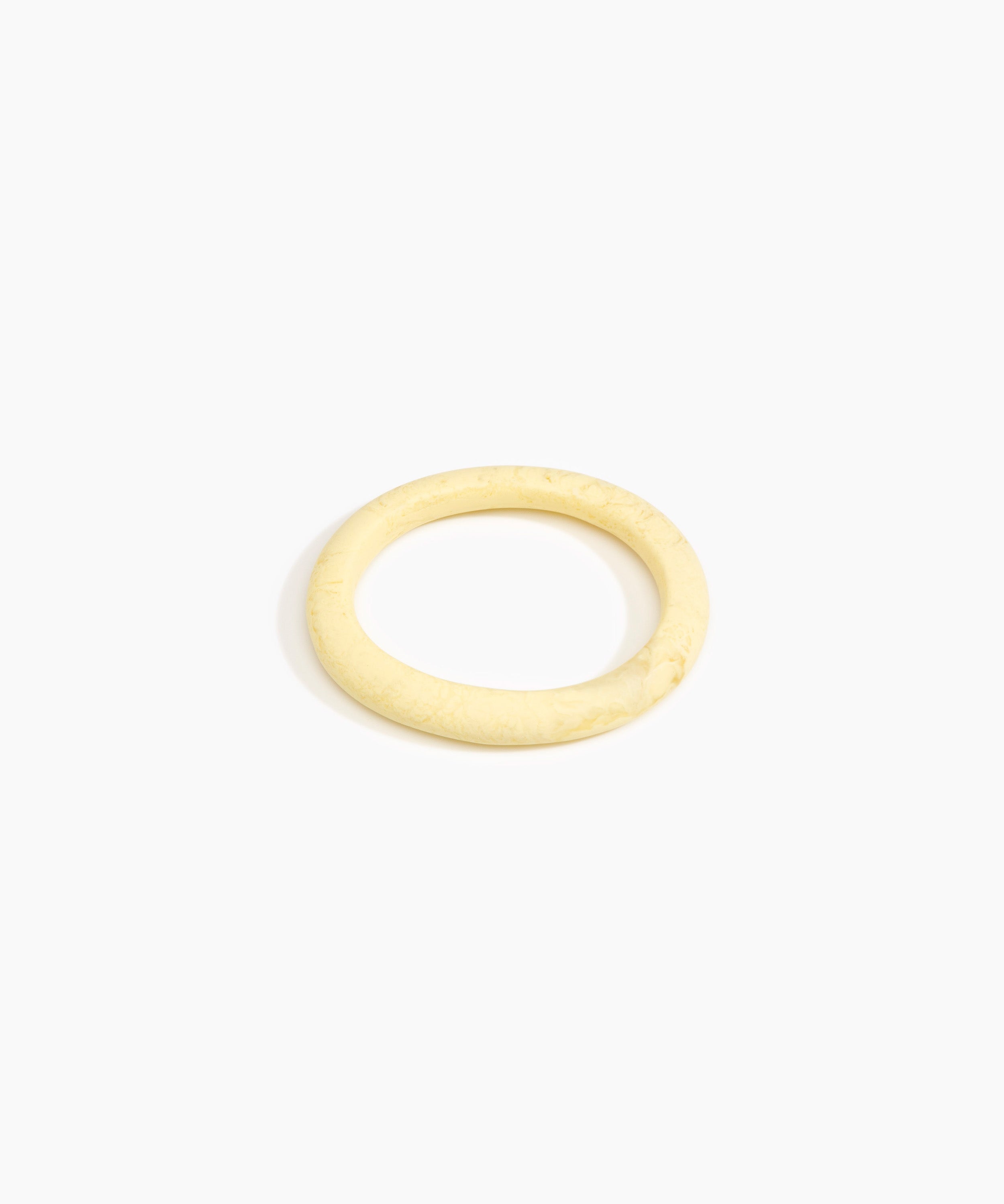 Dinosaur Designs Small Organic Oval Bangle Bracelets in Lemon Colour resin with Wide Fit