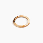 Dinosaur Designs Small Organic Oval Bangle Bracelets in Light Horn Colour resin with Wide Fit