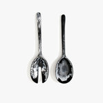 Dinosaur Designs Long Stone Servers Tableware in Black Marble Colour resin