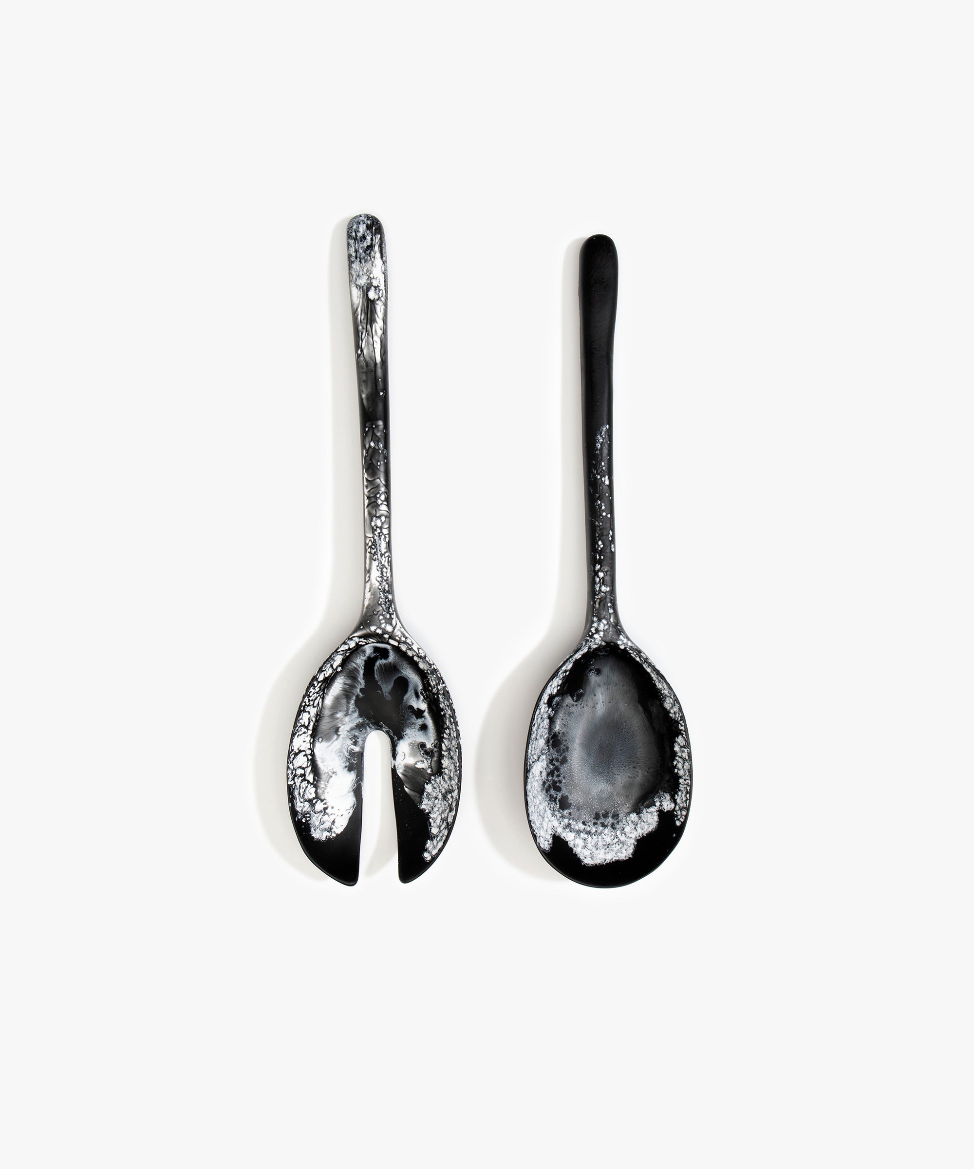 Dinosaur Designs Long Stone Servers Tableware in Black Marble Colour resin