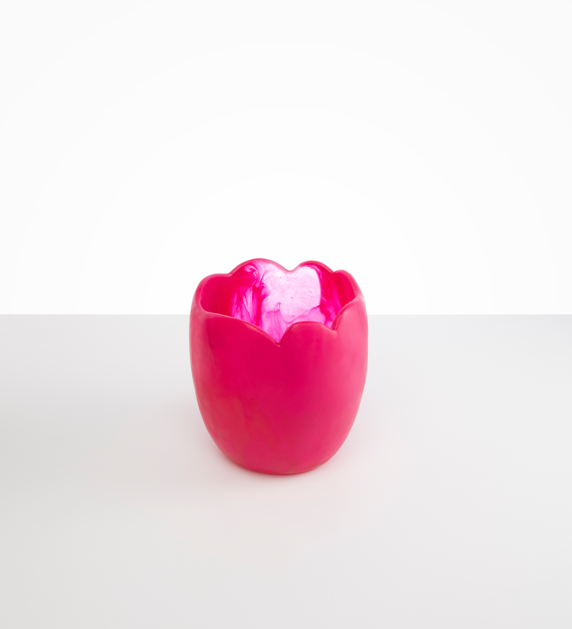 Dinosaur Designs Wide Paradise Vase Vases in Flamingo Colour resin 