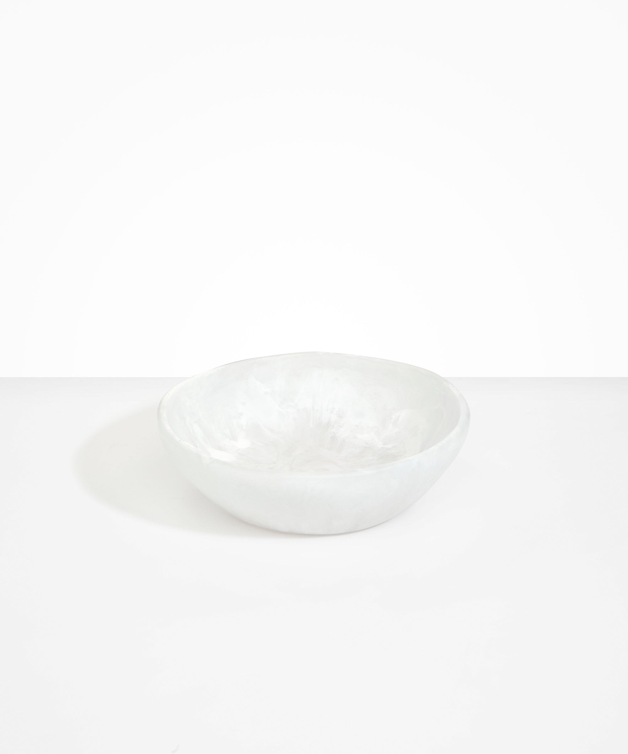 Dinosaur Designs Large Salad Bowl in Snow Swirl Colour resin.