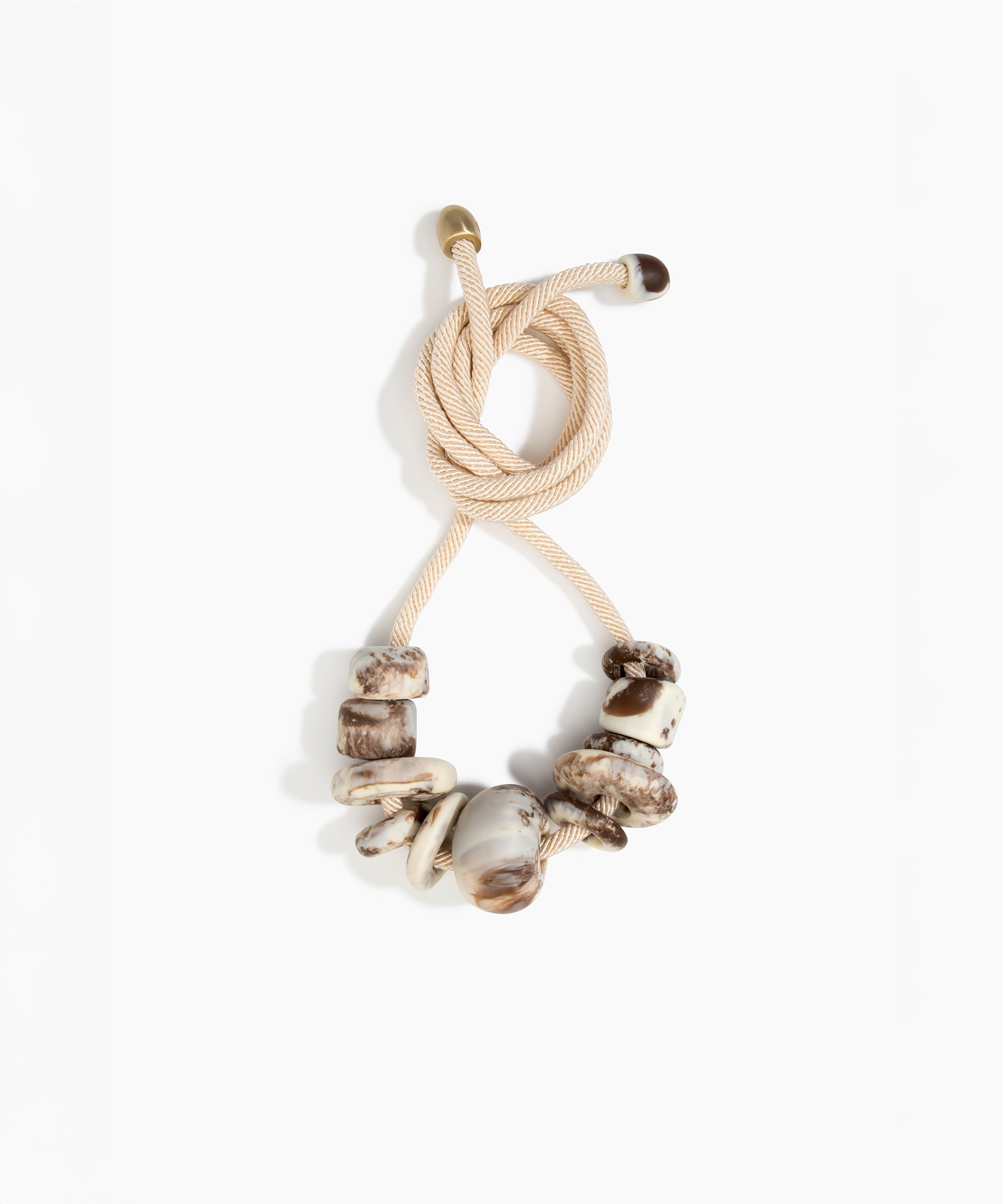 Dinosaur Designs Drift Choker in Cappuccino Colour resin with Brushed Nano-Coated Brass Material