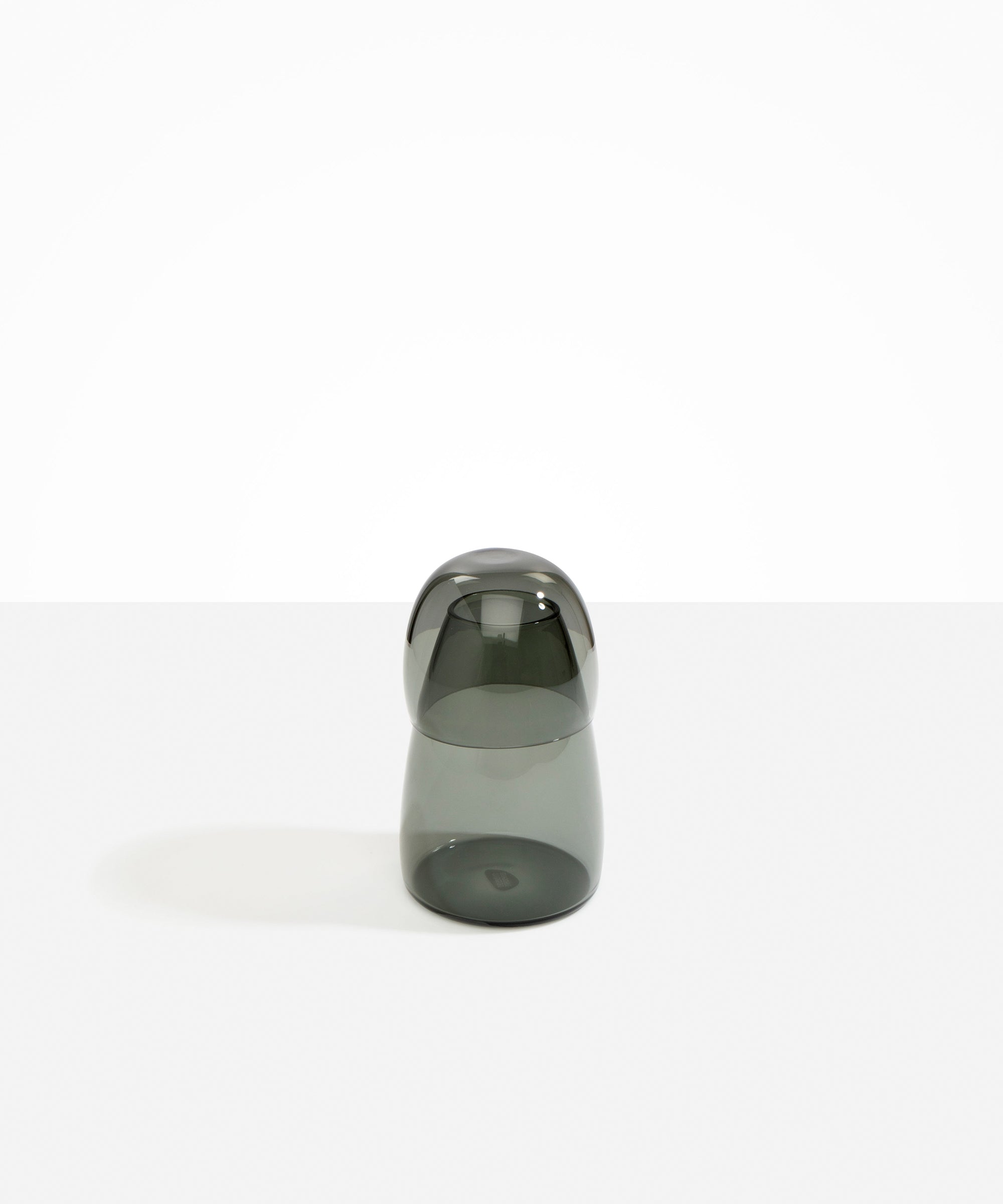 Dinosaur Designs coloured Glass Pebble Carafe cup and jug set in transparent black..