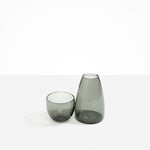 Dinosaur Designs Glass Pebble Carafe in Clear Black Colour resin..