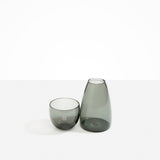 Dinosaur Designs Glass Pebble Carafe in Clear Black Colour resin..