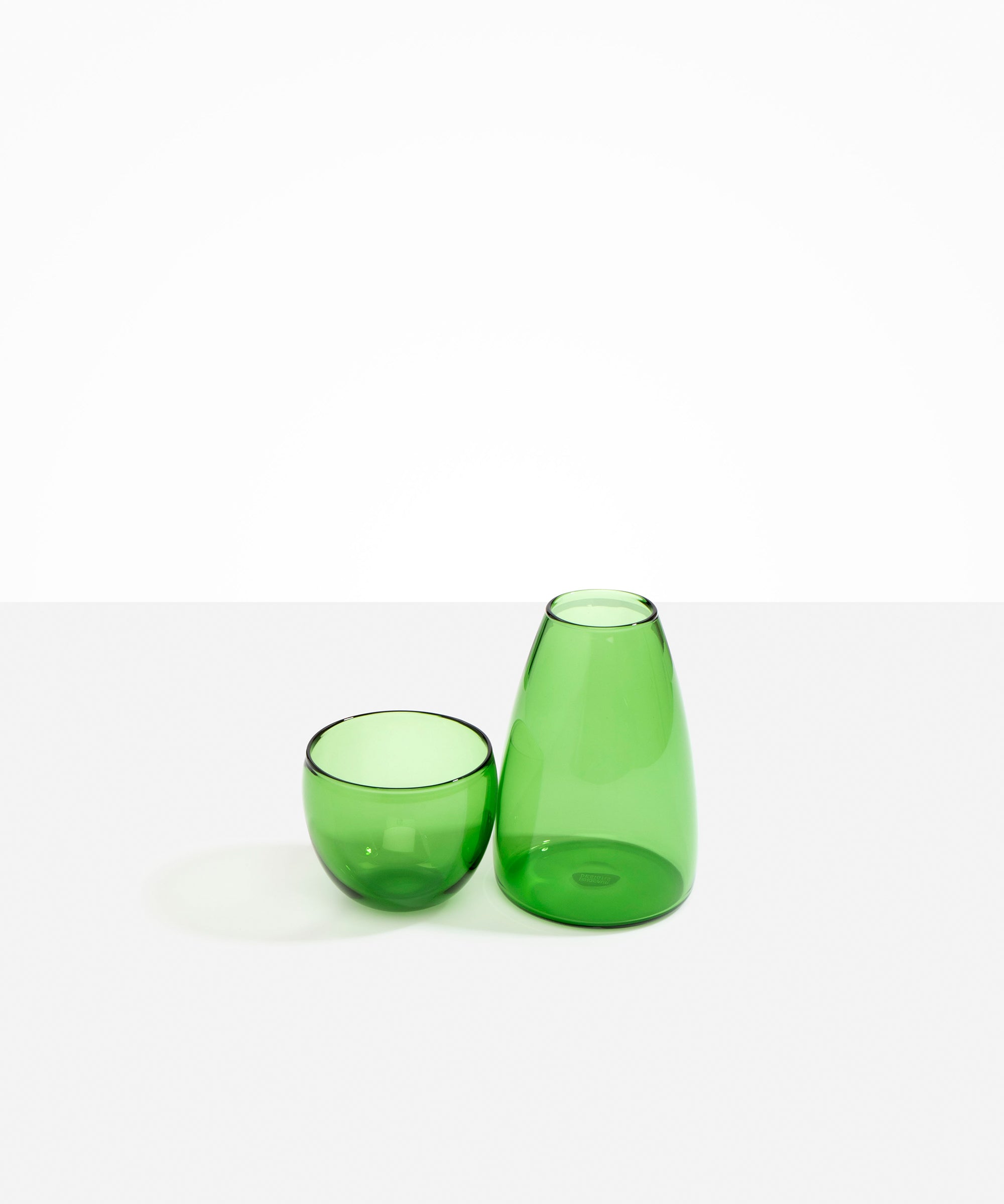 Dinosaur Designs Glass Pebble Carafe in Green Colour resin..