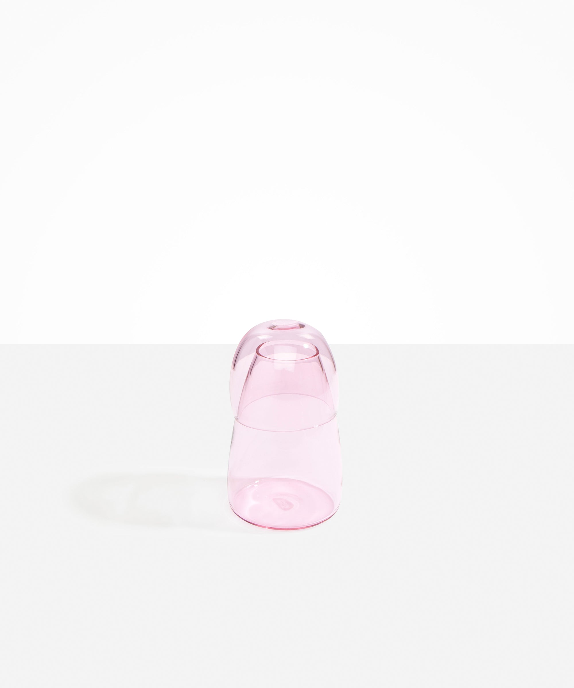 Dinosaur Designs coloured Glass Pebble Carafe cup and jug set in transparent pink..