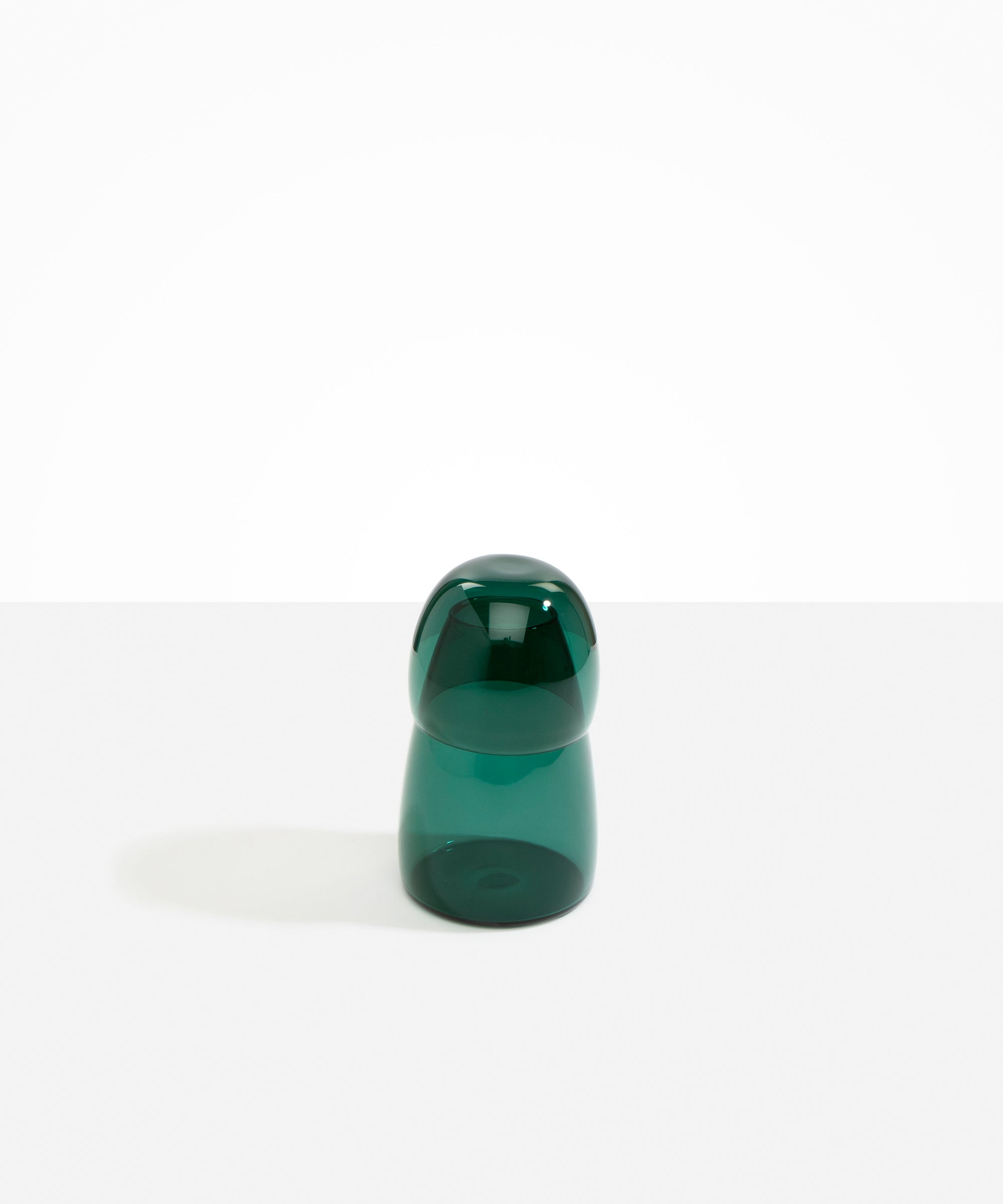 Dinosaur Designs coloured Glass Pebble Carafe cup and jug set in transparent teal green..