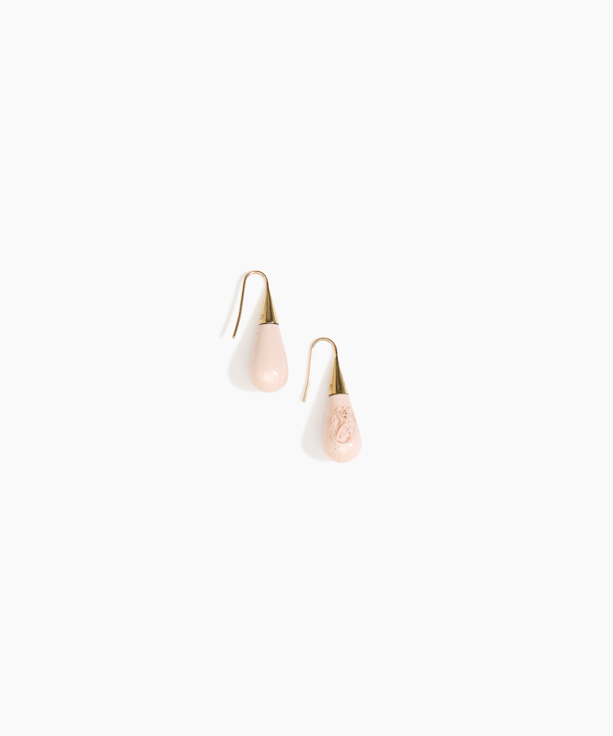 Dinosaur Designs Small Dew Drop Earrings in Rose Swirl Colour resin.