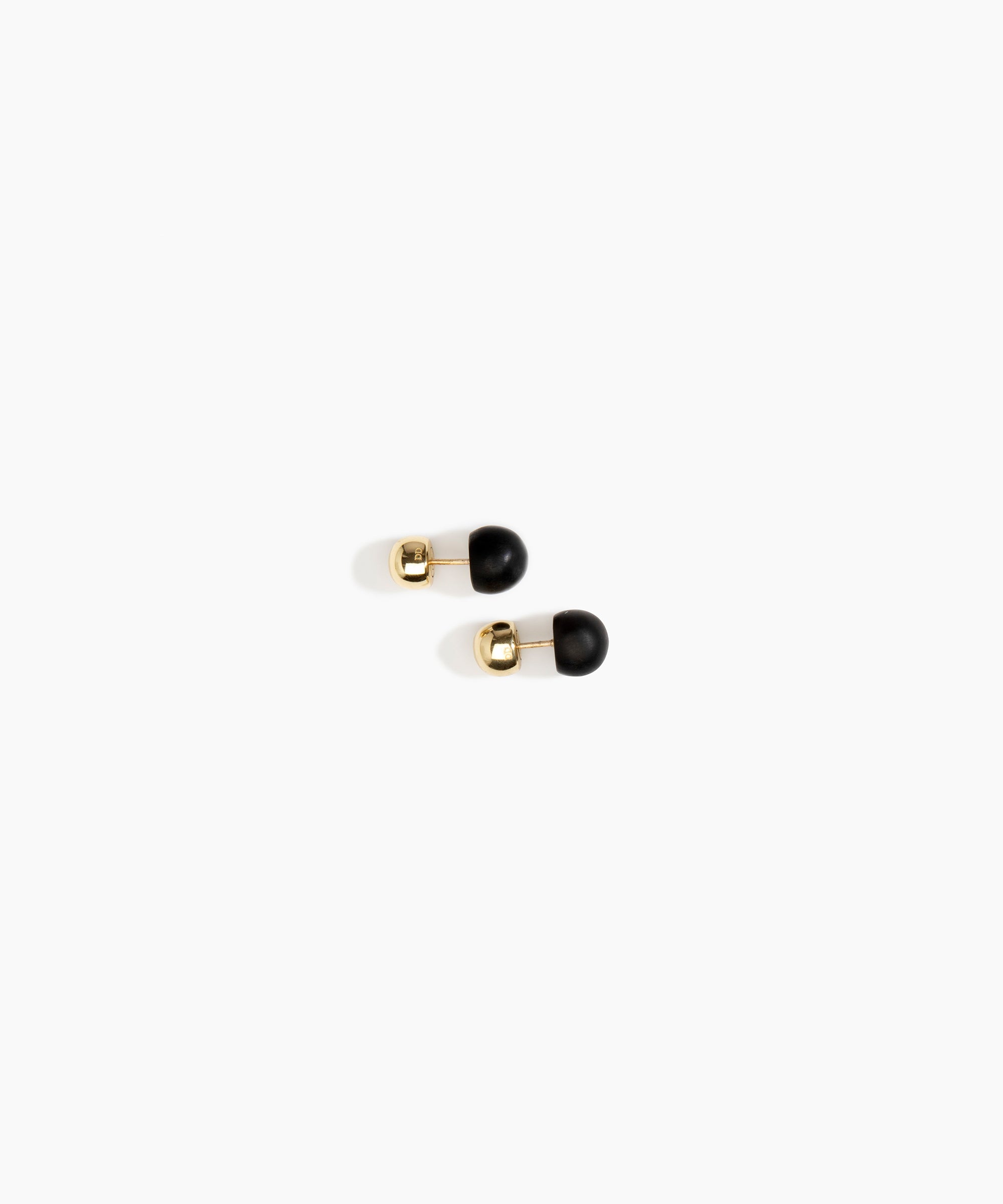 Dinosaur Designs Small Ball Stud Earrings in Black Colour resin with Nano-Coated Brass Material..