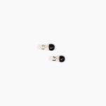 Dinosaur Designs Small Polished Ball Stud Earrings in Black Colour resin with Silver-Plated Brass Material