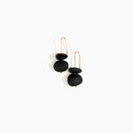 Dinosaur Designs Temple Earth Wire Earrings in Black Colour resin with Gold-Filled Material..